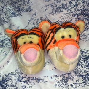Vintage Disney Orange Winnie The Pooh Tigger Slippers Sz 7/8 Child NEW